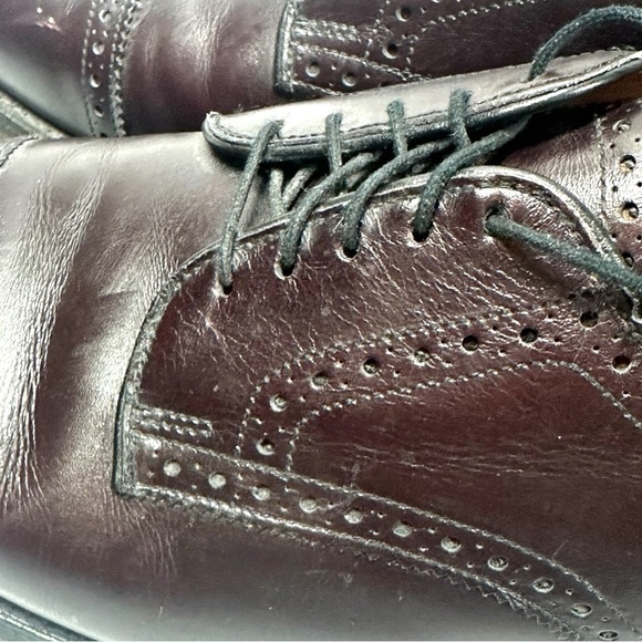 Allen Edmonds Shoes Men's 10D Sanford Derby Bugundy Leather Lace-Ups Cap Toe - Picture 8 of 11